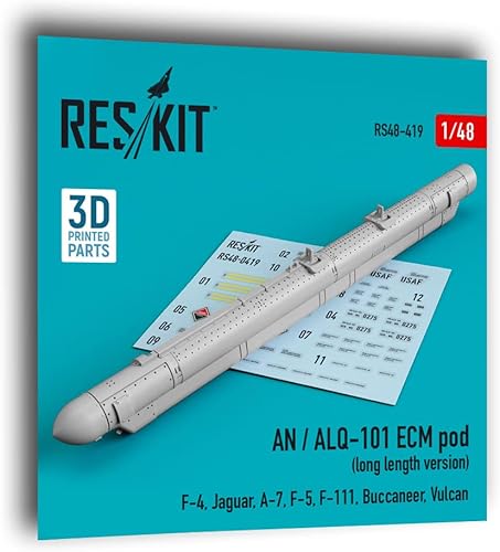 Miniatura 1 de Reskit RS48-0419 148 anALQ-101 ECM pod (versión larga) (F-4, Jaguar, A-7, F-5, F-111, Buccaneer, Vulcan) (impresión 3D)