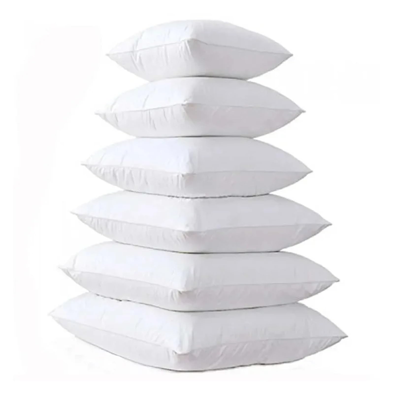 1 2PCS White Pillow Core Cushion Filling Sofa Bed Bedroom Dormitory Car Seat Hotel Soft Fluffy Detachable Washable