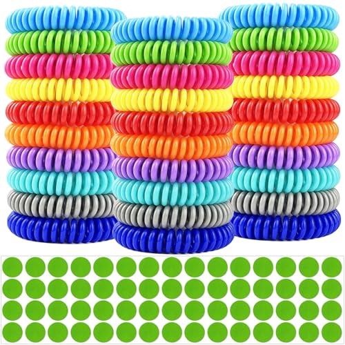 mosquito repellent bracelets 30 pack individually wrapped mosquito repellent bands wristbands with 60 pcs mosquito stickers patches for adults and kids indoor outdoor