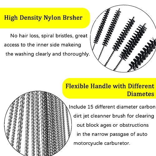 Carburetor Carbon Dirt Jet Remove Cleaner Tool Kit, Airbrush Cleaning Kit, 10 Cleaning Needles With 5 Brushes, Suitable For Motorcycle Atv Moped #TOP2