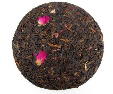 Flor de Rosa mezclada con la torta de té Pu erh 200 gramos