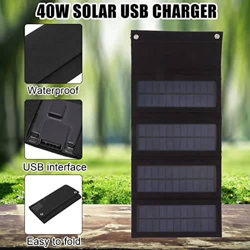 SEAFRONT 40W Foldable Solar Panel, Monocrystalline, Black, Portable Charger, USB, Smartphones, Tablets - Image 3