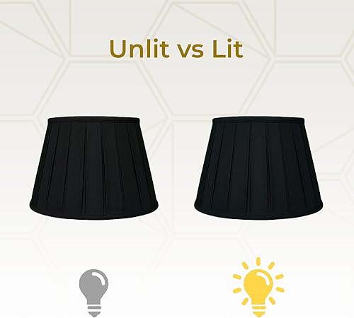 Miniatura 3 de Royal Designs Empire - Pantalla plisada para lámpara básica, color negro y dorado, 12.5 x 20 x 13.5 pulgadas