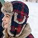 HEYANN Winter Trapper Hat with Ear Flaps Plaid Russian Hat Faux Fur Aviator Hats Warm Soft Bomber Ushanka Trooper Hunting Ski Hats for Men & Women(Red-Blue,M)