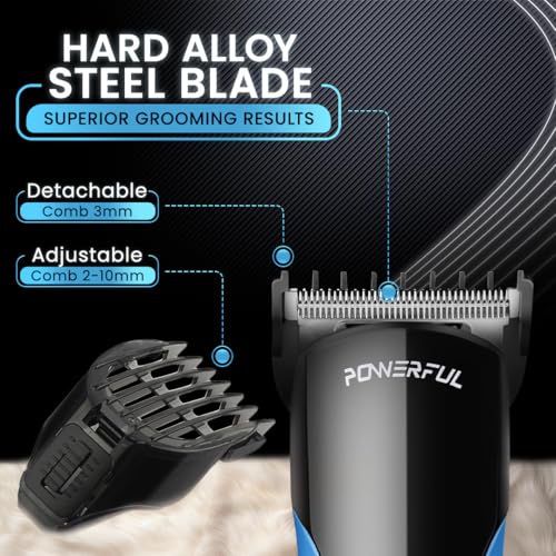 Image of Groomiist IPX6 Waterproof Trimmer for Men 120 Mins Run Time with Quick Charge Corded & Cordless Beard with Rubber Coating on Body | In Box Trimmer, Adapter, Charging Base, Oil, Brush | 1 Year Warranty (CS-42)