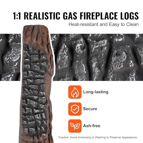 Vevor 10 PCS GAS FIREPLACE LOGS Large Ceramic Logs For Fireplace Decorative, Heat-Resistant Wood Log Gas Realistic Logs thumb #4