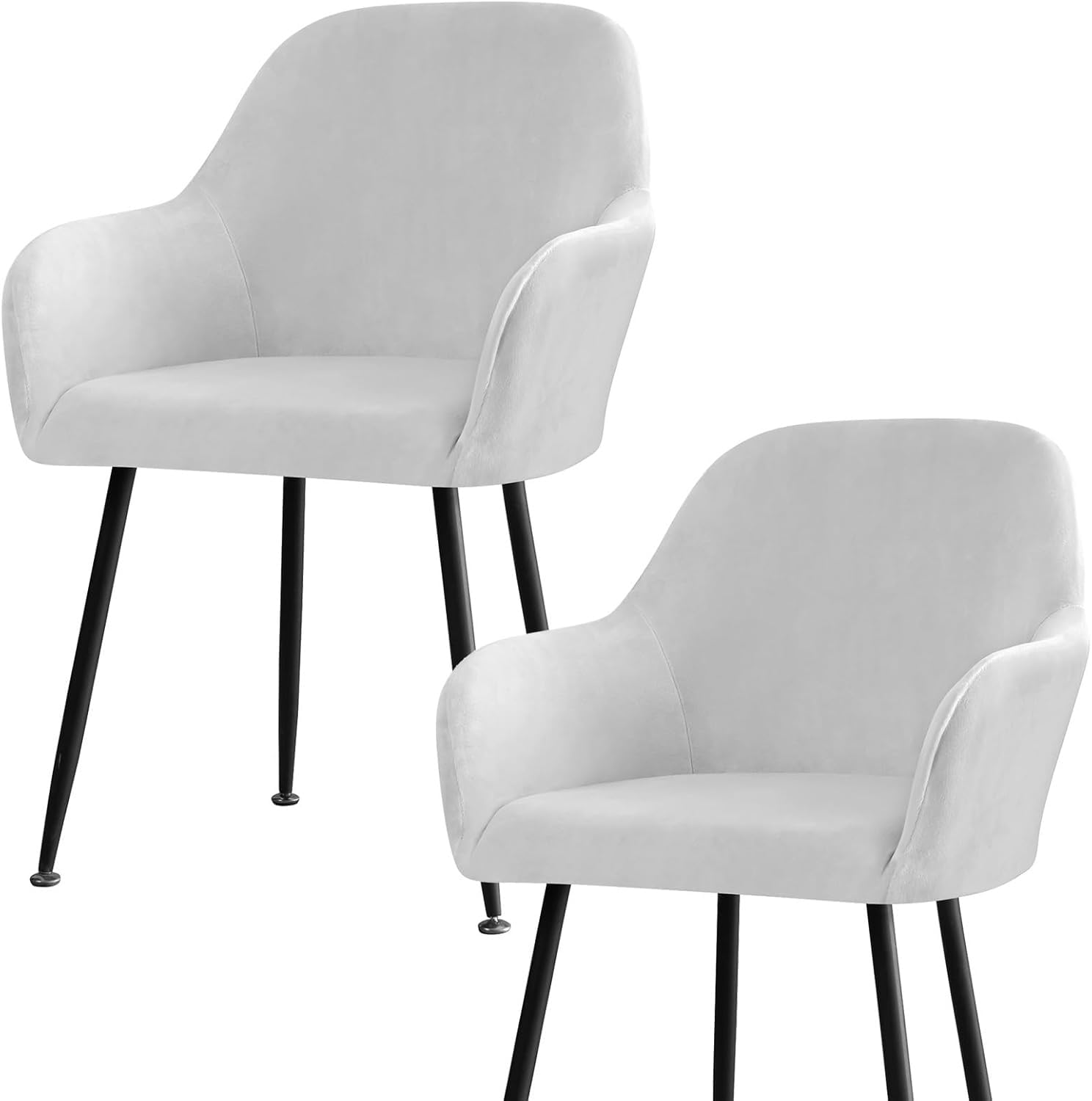 Coprisedie 1/2/4/6 Pezzi Elasticizzato Coprisedia con Braccioli Spandex Fodere Copripoltrona per Sala da Pranzo Lavabile Moderno Fodere per Sedia da Soggiorno Cucina Hotel(Light gray,Set of 2)