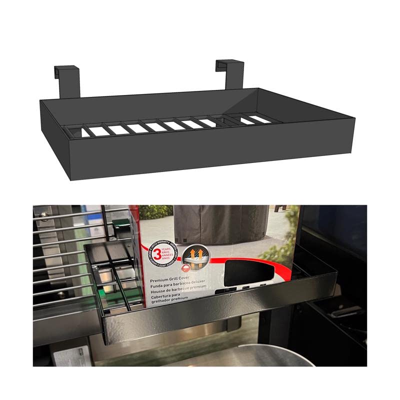 8 in. W X 12 in. D Black Metal Grill Divider Fence Mini Shelf Display Shelf