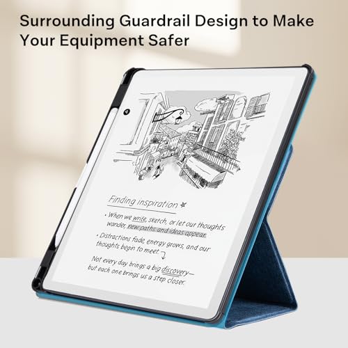 Image of CoBak Case for 11 inch Kindle Scribe 3rd Generation 2025, Kindle Scribe Colorsoft with Two Viewing Angles - All New PU Leather Cover with Auto Sleep Wake, Pen Holder. Sandy Beige