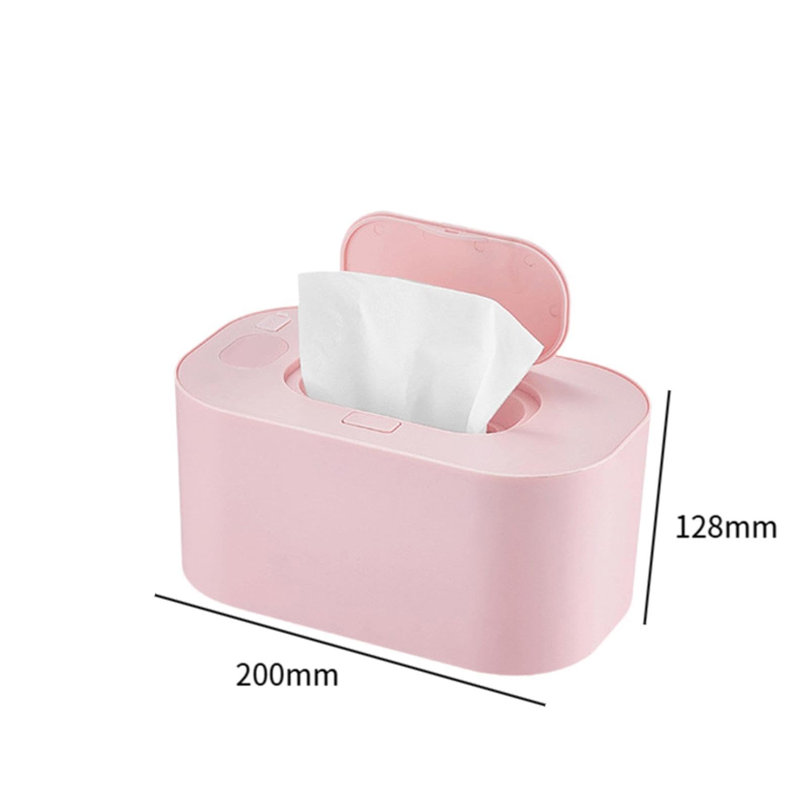 perfk Tragbarer USB-Feuchttuchwärmer, Beheizte Feuchttuchbox Baby-Feuchttuchwärmer, Heimgebrauchs-Feuchttuchwärmer Servietten-Heizbox, ROSA