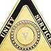 Triangle Glimmer Amber Dream Sobriety Coin Base | Symbolizing Unity, Service, and Recovery | Ideal for Celebrating Milestones in Sobriety (5 Year)