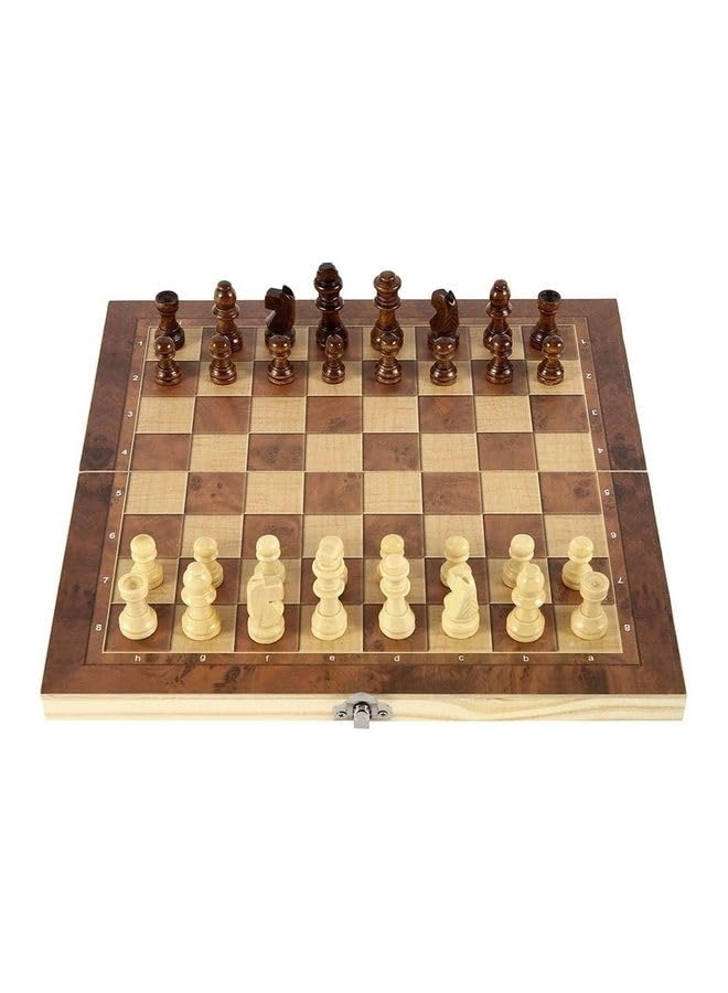 3-In-1 Wooden Chess, Checkers And Backgammon Suit 20X15X25