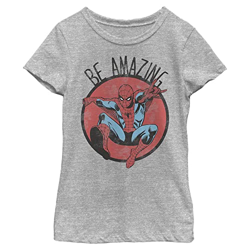 T-shirt Marvel Be Amazing pour fille en coton gris chiné taille S
