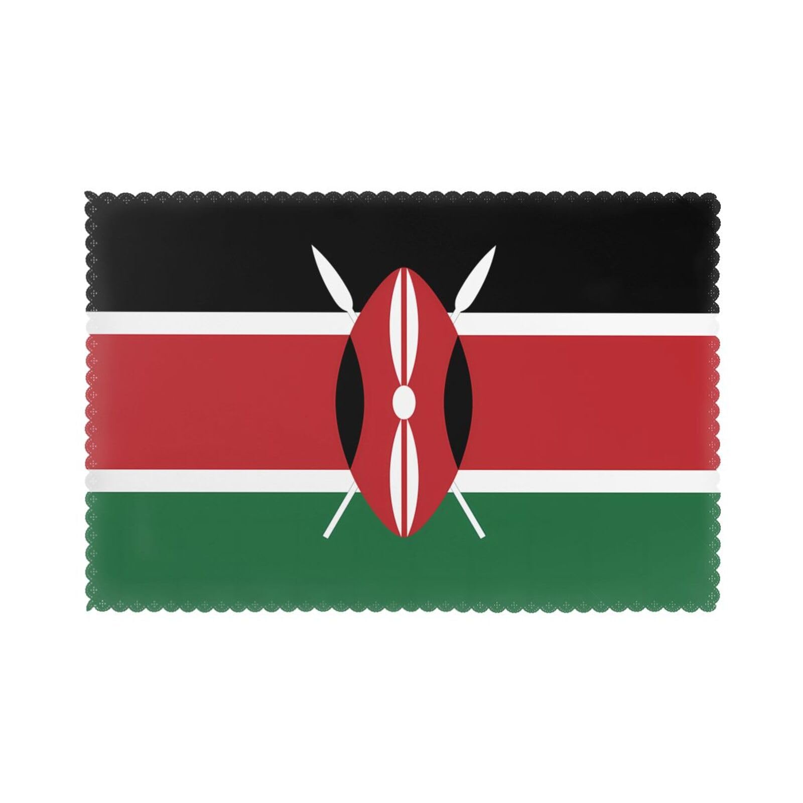 Flag of Kenya Placemat set of 6, oil-proof, washable, suitable for kitchen, restaurant, party, etc.
