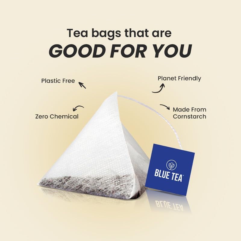Image of BLUE TEA - Soursop Tea - 60 Count - Pyramid Plant Based Teabags | Hoja Guanabana | Premium Graviola Leaves | Herbal Tea - Caffeine Free - Sugar Free - Non-Bitter | Ziplock Pack