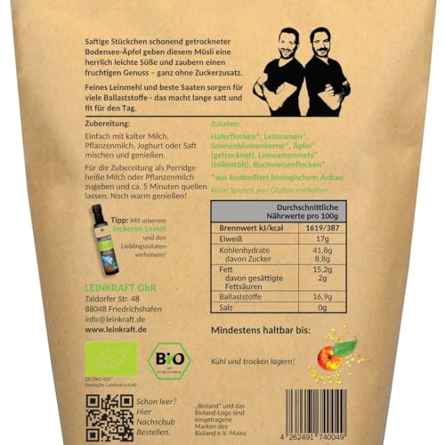 BIO Apfel-Müsli 2.25Kg mit getrockneten Bodensee-Äpfeln
