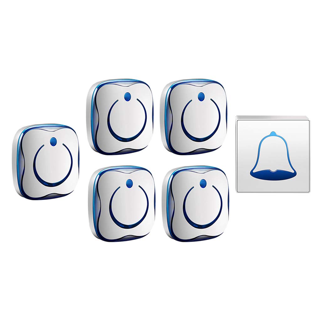 Timbre Inalámbrico Resistente Al Agua, Ideal para Oficina Y Hogar, Alcance De 280 M, 36 Acordes Musicales, 4 Niveles De Volumen, 2 Transmisores Y 3 Receptores.