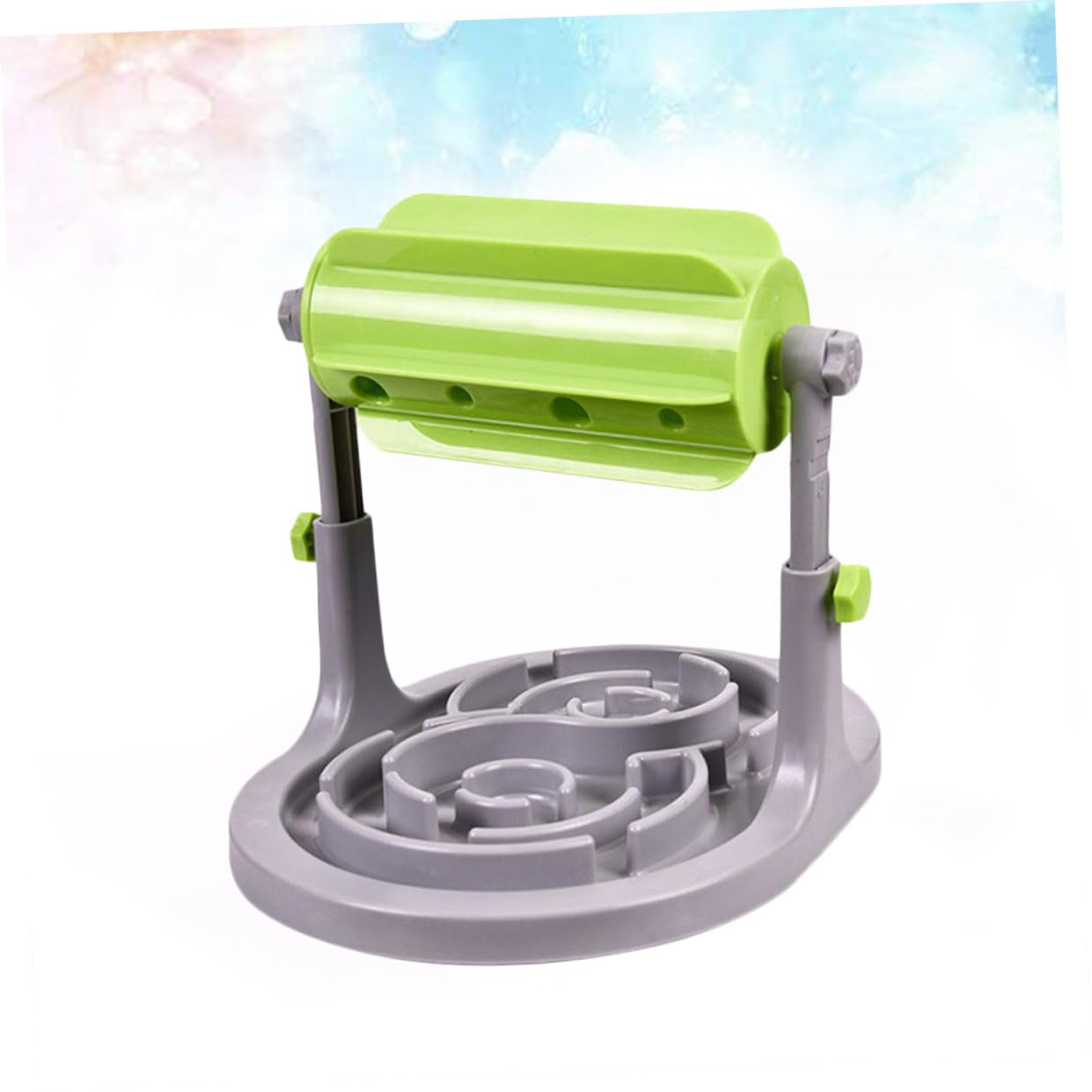 SHINEOFI Dispensador Giratorio de Alimentos para Mascotas Plástico Duradero Dispositivo de Alimentación Lenta con Fuga Controlada Juguete Interactivo Verde para Perros y Conejos