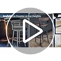 Armen Living Charlotte Swivel Counter Stool in Brushed Stainless Steel with White Faux Leather
