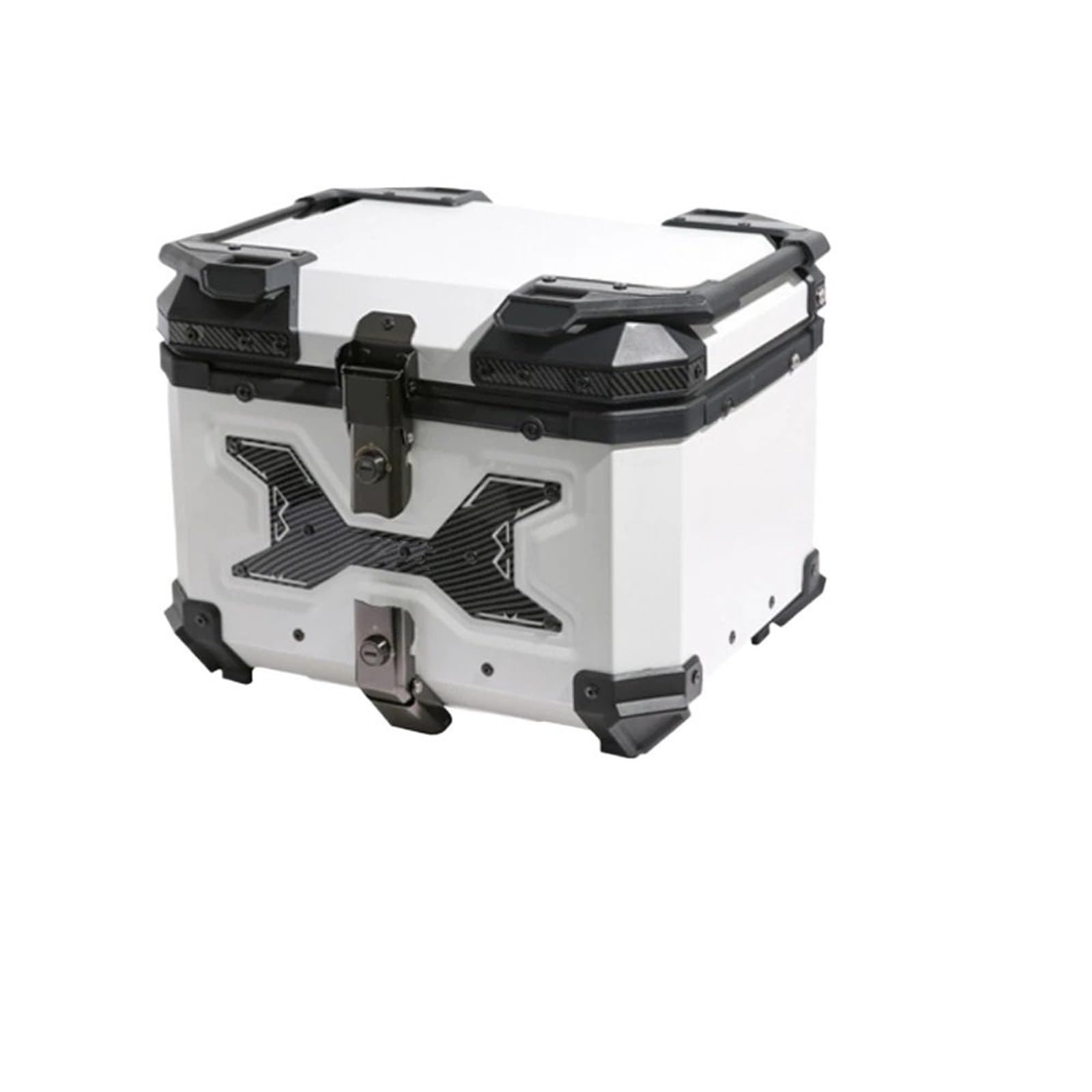 Kufry motocyklowe, Aluminiowy bagażnik motocyklowy uniwersalny. Pudełko na kask. Wielobarwność(White)