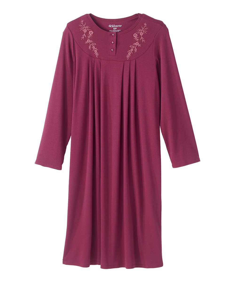 Silvert's Adaptive Clothing & FootwearSilverts Open-Back Hospital Gowns for Women – Comfortable, Dignified, Easy Dressing for Seniors & Patients - Embroidered