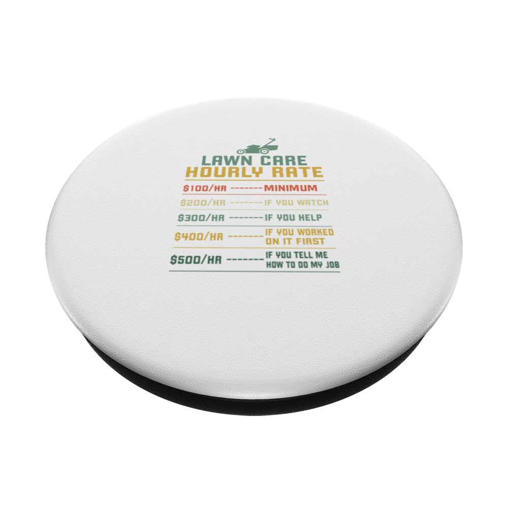 funny moan lawn mowing lovers design PopSockets Swappable PopGrip, Black - Image 2