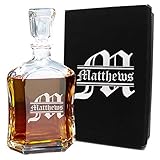 Personalized Whiskey Decanter, Custom Engraved Liquor Decanter - 23 Oz