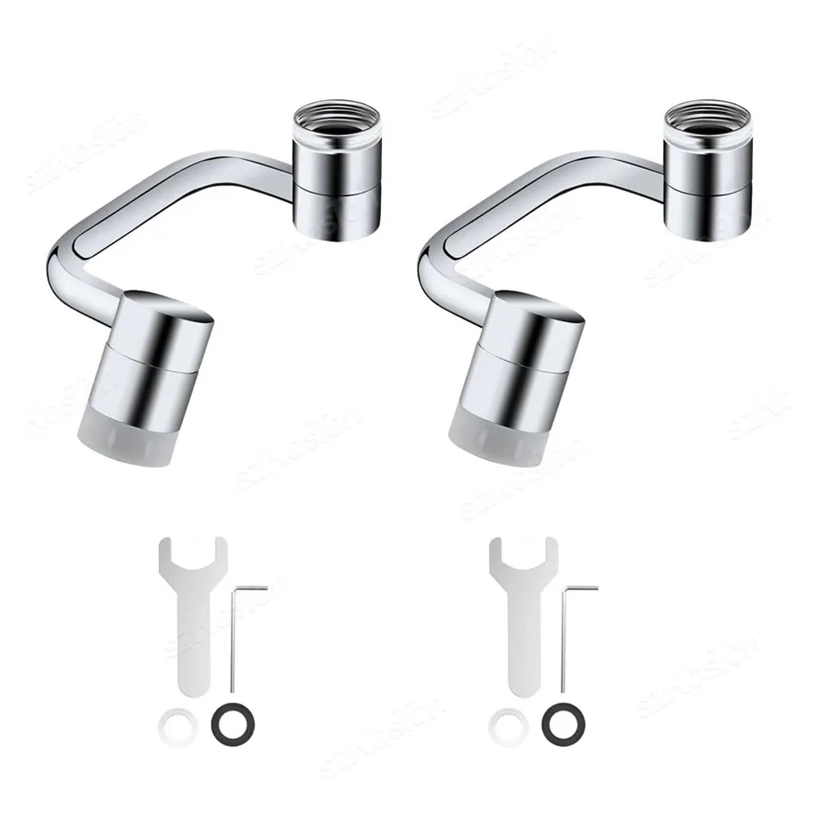 Rotatable Multifunctional Extension Faucet Aerator 1080 Degree Swivel Robotic Arm Water Filter Sink Water Tap Bubbler Sink Fits(2PCS)