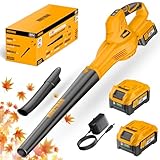 Alloyman 40V Max Cordless Leaf Blower, 130CFM150MPH Electric Leaf Blowers, with 2 * 2.6AH Batteries & Fast Charger, 3 Speed Mode Lightweight Mini Powered Leaf Blowers for Lawn Care/Snow Blowing