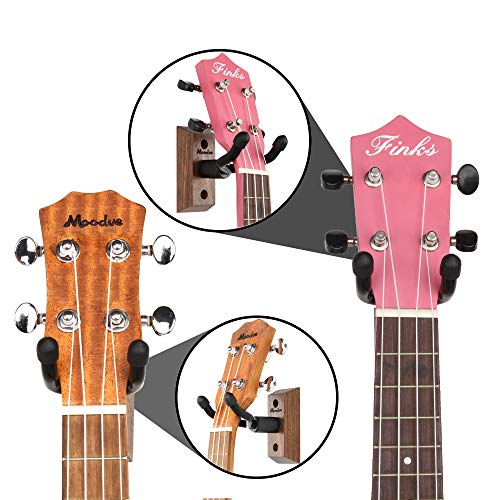 Moodve Z030728 Ukulele Wall Mount Hanger, Moodve Black Walnut Ukulele Hanger Holder thumb #3