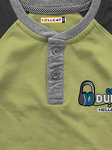Image of HELLCAT Boys Printed Henley Neck & Hooded Cotton tshirt - Pack of 2