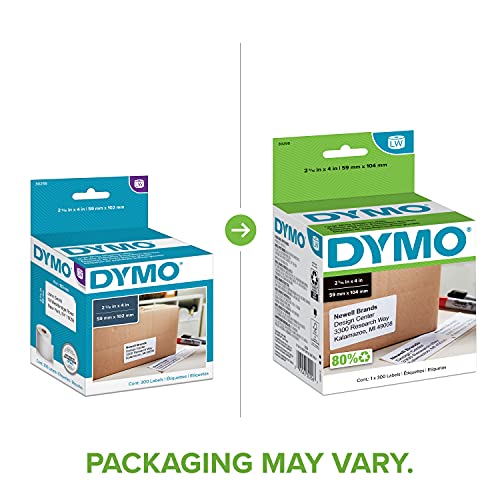 DYMO LW Large Shipping Labels for LabelWriter Label Printers, 2-5/16" x 4" (59 x 104 mm) Stickers, Black Print, White Label Maker Tape, 1 Roll of 300 by DYMO - Image 2
