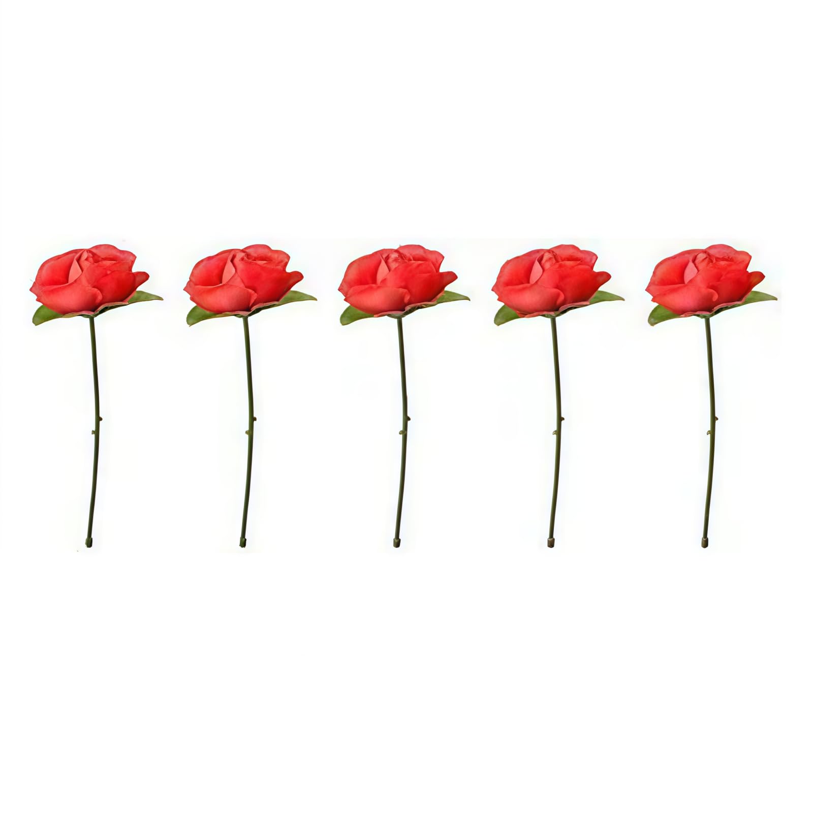 Elzhan 5 Pcs Red Magician Rose, Folding Rose Appearing Magic Tricks Flower Appearing Close Up Stage Street Magic