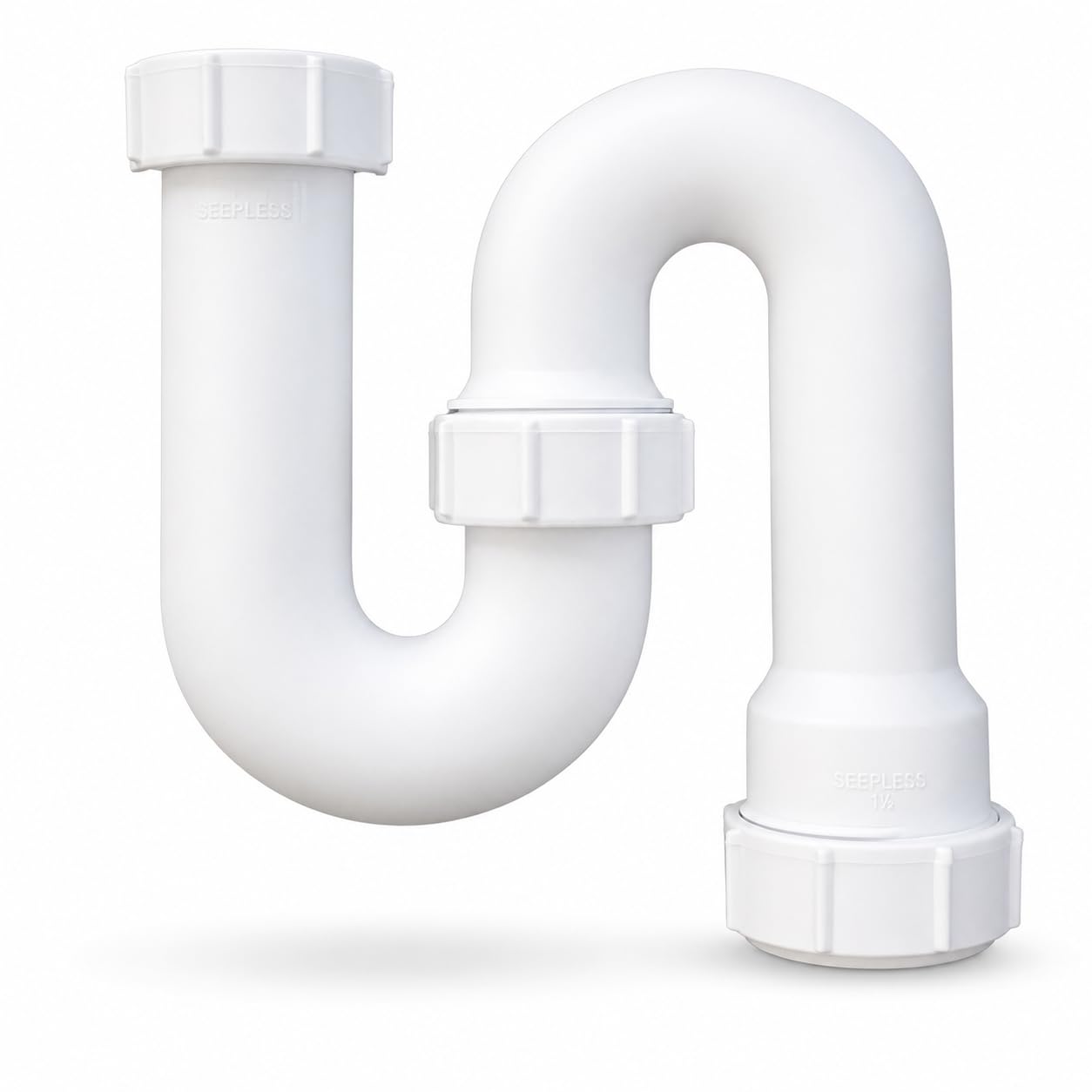 Plumbez White Premium S Trap 32Mm (1.1/4'') Sink Waste Pipe Trap, Bs En 274-1:2002 Compliant Basin Trap, Ideal For Effective Kitchen Sink Trap Solutions Or Basin Trap