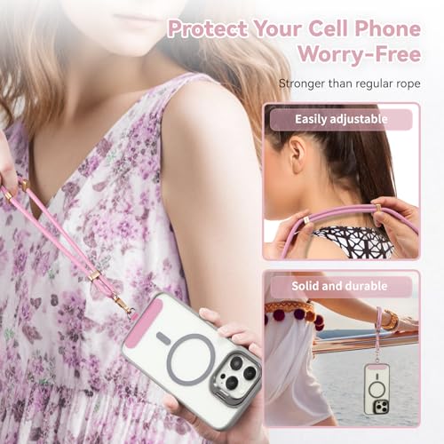 Image of VVAAGG Cell Phone Lanyard for iPhone: Crossbody Phone Strap Adjustable Neck Wrist Strap Anti Theft Long Lanyard Travel Essential for Women Most iPhone