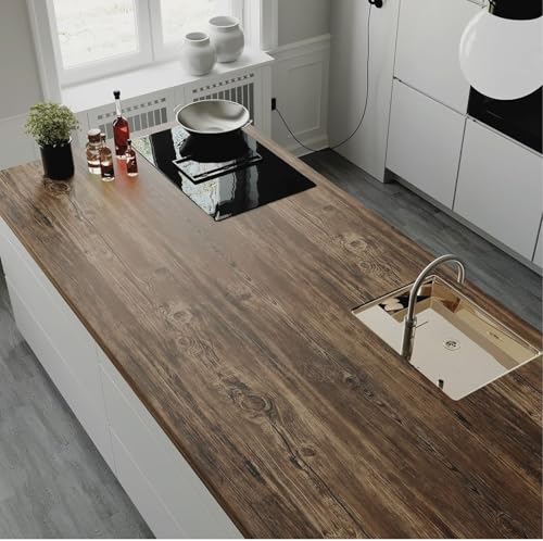Image of HOME13 Self Adhesive Wood Grain Wallpaper for Furniture Vinyl Sticker Wooden Door Desktop Wall Paper Kitchen Wallpaper 2 feet by 10 feet, Rustic Wooden