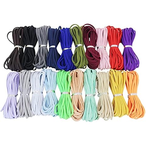 JESEP YONG Colored Flat Elastic Bands 1/8 inch Double-Side Elastic Rope Soft Elastic Knit Heavy Stretchy Cord for Sewing Crafts DIY, Bedspread, Cuff, Shoes, Pencil Pouches 100 Yards #JS222 Cover