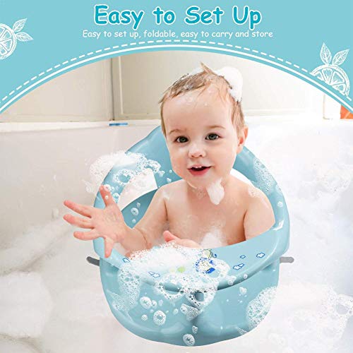 image for Xiaoqing Baby Plastic Bathtub Seat, Foldable Baby Bath Seat with Backr