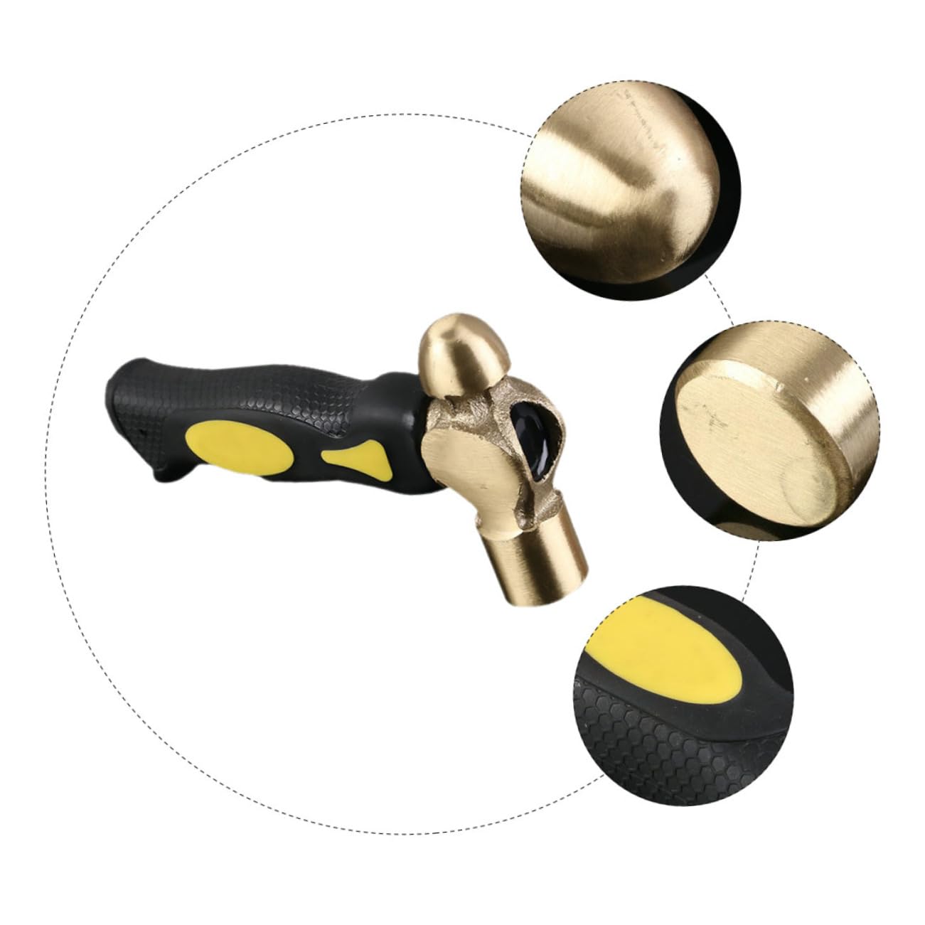 Operitacx Martillo de Latón Lb Cabezas de Mazo de Doble Cara Martillo de Estampación de Metal para Bricolaje para Trabajos de Precisión