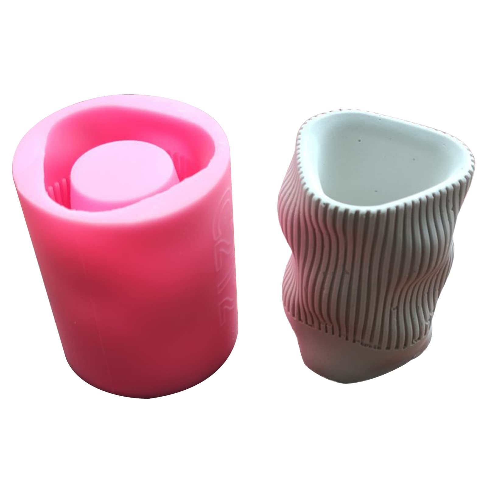 Onda contorta Gesso Stampo in silicone Fai da te Piante grasse Vaso fiori in cemento Vaso Gesso Stampo in argilla cemento Portacandele Scatola immagazzinaggio Stampi per resina epossidica
