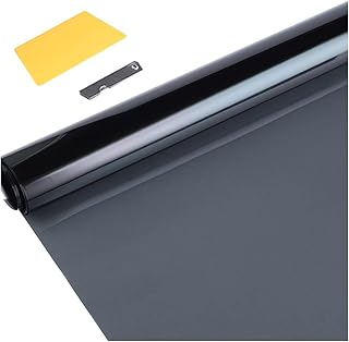 Window Tint Film Roll for Car, Van and Vehicles (50cm x 3m) - Heat-Insulation Sun Protection Film with Glare and Privacy (Smoke Dark Black 15%, Limo Black 5%)