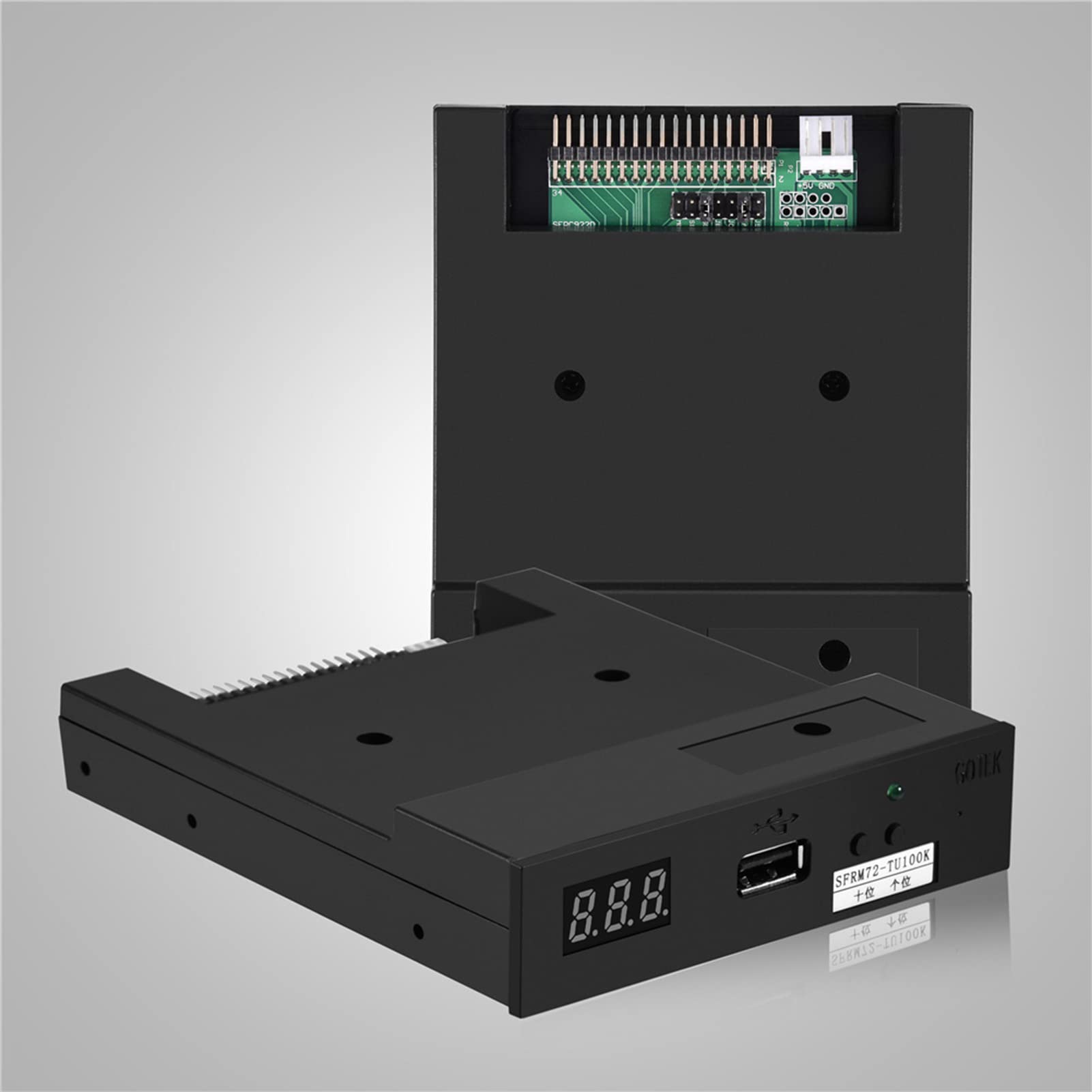 3,5-calowy emulator napędu dyskietek USB, Richer-R SFRM72-TU100K 720K 3,5-calowy emulator napędu dyskietek USB, odpowiedni do przemysłowych urządzeń sterujących Czarny
