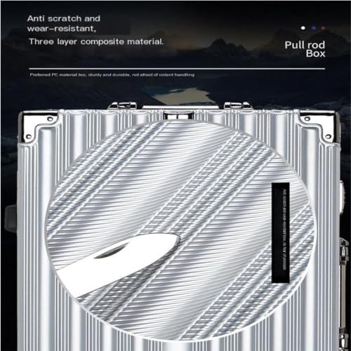 PANKERS Travel Suitcase Aluminum Frame Travel Trolley Suitcase Large Capacity Retro 22-inch Universal Wheels for Men and Women Trolley Case2