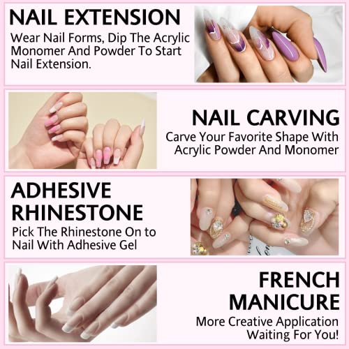 Acrylic Powder,Clear Nail Acrylic Powder,Long-Lasting Dip Nail Powder For Acrylic Nail Extension Fake Nails Kit,Professional Nail Supplies Polymer Powder, Large Capacity And Beginner-Friendly #TOP1