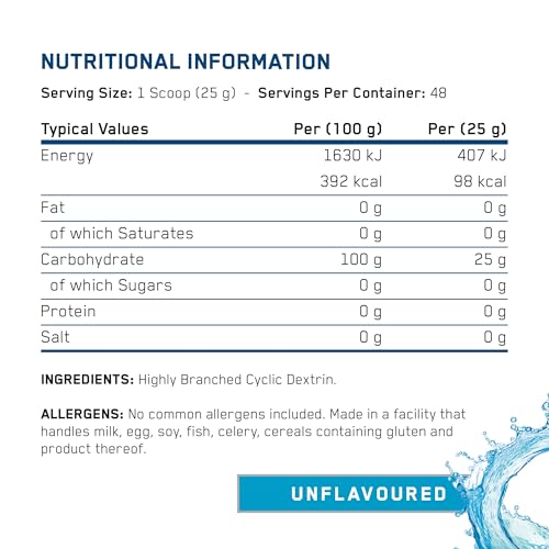 Applied Nutrition Carb X Highly Branched Cyclic Dextrin Carbohydrates, Intra & Post Workout Carbs Powder, Fuel Training & Recovery, Vegan, Gluten Free, Sugar Free, 1.2kg 48 Servings (Unflavoured) - Image 6