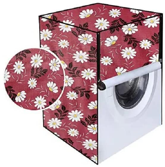 Image of Shri Bala Ji Washing Machine Cover for Fully Automatic Top Load 5.5 to 6.5 Kg (50X63X81cm) - Waterproof, Dustproof with Inlet /Outlet Pipe Holes, Full Body Zipper Closure
