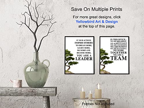 Yellowbird Art & Design Office Wall Art Decoration Set - Motivational Decor - Leadership Saying - Gift For Boss, Manager, Team Leader, Coach, Teacher, Entrepreneur - Inspirational Quote Poster Print thumb #5