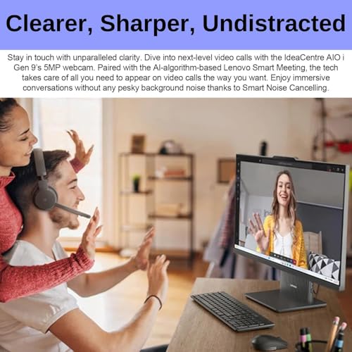 Image of Lenovo IdeaCentre 24 Inch FHD Touchscreen All-in-One Desktop Computer, AMD Ryzen 5 Processor, 32GB DDR5 RAM, 1TB SSD, Wireless Charging Base, Wireless KB & Mouse, Wi-Fi 6, Windows 11