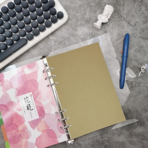 Image of Zelten Loose Leaf Punched Paper Refills Paper for 6 Hole Binder Personal Organizer Diary Notebook Refillable Planner (Kraft,A5 /6 Hole)