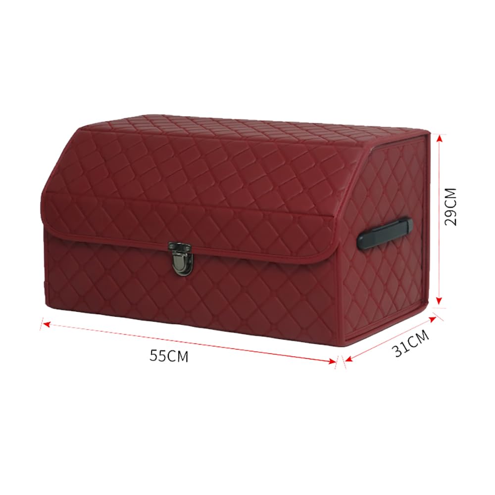 Cuero Organizadores de baúles Bolsas para Maletero del Coche Plegable Almacenamiento y organización para To-yota Corolla Sequoia CHR Raize Noah Handlander,E/Red-M